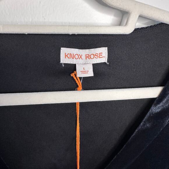 New Knox Rose black velour boho blouse top size large - Picture 5 of 7